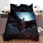 Batman Landing With His Dark Cape Quilt Duvet Cover Set Kids Bedspread