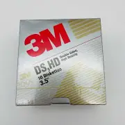 3M High Density DS HD 3 1/2" Diskettes New and Sealed Box of 10 Disks 1991
