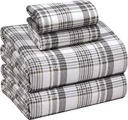 RUVANTI Flannel Sheets California King Size - 100% Cotton Brushed Cal King Bed Sheets Set - Deep Pockets 16 Inches - All Seasons Breathable & Extra Soft - Warm & Cozy, 4 Piece, Modest