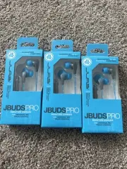 3 Pack JLab JBuds Wired In Ear Headphones - Blue/Gray