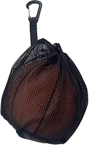 1Pcs Volleyball Mesh Bag with Clip,Single Ball Bag,Ball Storage Bag,Clip on Ball Holder,Drawstring Sling Back Bag for Carrying Basketball Volleyball Soccer Football
