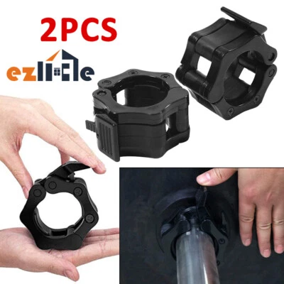 2x25mm Weight Lifting spinlock Clamp Gym Standard Clip Barbell Lock Collar Home