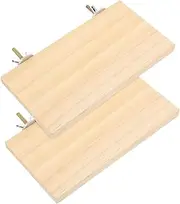 Yardwe 2pcs Pet Rest Station Hamster Platform Bird Play Stand Birdcage Bird Sand Paper Perches Bird Parakeets Parrot Sand Perch Cockatiel Perch Rope Perches for Bird Cages Birds Wooden