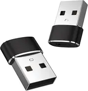 Leonids 2 Pack USB to USB C Adapter for iPhone 16 15 Pro Pro Max, USB C Female to USB A Male Charger Converter for iPhone 16 15 Pro Max Plus, Galaxy S25 S24 S23 S22, Airpods, iPad Air, Car Charger