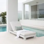 Santorini Aluminium Sun Lounge with Sunbrella Cushion - Outdoor Sun Lounges