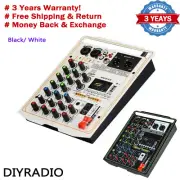 15W Mini Mixer 4-way Karaoke Mixer Bluetooth Audio Mixer Sound Card Equalizer
