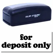 Large Pre-Inked Lowercase For Deposit Only Stamp Size 7/8" Tall x 2-1/4" Wide