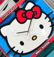 NIB Sanrio Large 20” HELLO KITTY Face Analog Wall Clock Red Bow Kawaii