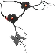 [Minkissy] Butterfly Tree Branch Headband Fairy Crown Artificial Antler Branch Headpiece Halloween Cosplay Accessory Boys and Girls Headwear