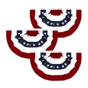 ANJOR 1.5x3Fts Patriotic Bunting - American Pleated Fan Flag Pack 3 1.5x3 Pack 3