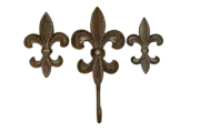 Gift Idea For Him Large Cajun Fleur De Lis Coat Hook Set Cast Iron, Bons Temps 3
