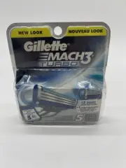 Gillette Mach3 Turbo 5 Cartridge Razor Refills Sealed