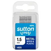 Sutton Tools 1.5mm Viper Metric Drill Bit - 10 Pack