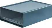 VANRA Desk Organizer Desk Drawer Organizer Clear Plastic Storage Box Paper File Organizer for Desk Stackable Storage Drawers Great for Makeup, Stationery, Office Supplies, School, Home (Blue)