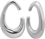 [DEWGEM] Stainless Steel Ear Weights Gauges Hangers for Ear Tunnels Ear Weights Replace Ear Tapers Set and Spirals Ear Stretching Kits Dangle Gauges Ear Plugs for Women Size 2G(Silver & Ear Weights), Metal, no gemstone