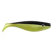 Hurricane Shad Soft Bait, Chartreuse/Clack Back, 4-Inch