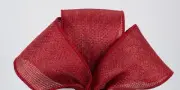 5 yards 2.5" Faux Burlap Ribbon: Burgundy" 2.5" Wired ribbon