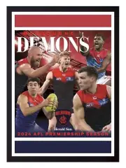 Framed 2024 Melbourne Demons AFL Poster - 62cm x 44.5cm x 3cm