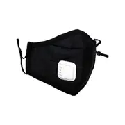 Reusable Cotton Face Mask with Valve - Black