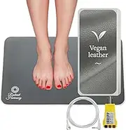 Radiant Harmony Grey Grounding Mat - Premium Vegan Leather Earthing Mat Grounding Pad - Comfortable Grounding Mat for Bed, Desk or Yoga