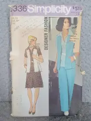 Vintage 70s Uncut Sewing Pattern Womens Outfit Size 14 Simplicity 6336