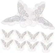 KONTONTY 10Pcs Butterfly Embroidered Patches Lightweight Organza Cloth Decors for DIY Clothing Accessories and Crafts Durable Skin Friendly for Fashion Restoration