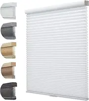 Persilux Honeycomb Blinds for Windows Cordless Cellular Shades Light Filtering 1.5" Cell Room Darkening for Home, Sun White, 36.5" W x 54" H