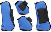 Horse Tendon Boots,Premium Set of 4 Horse Tendon Boots - Variable PU Shell Tendon and Fetlock Guard Boots for Equestrian Riding, Jumping, and Blue, Medium