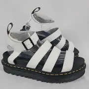NEW DR. MARTENS Women's Blaire Hydro Strap Sandal White Size 10 NIB