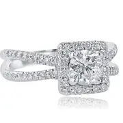 1.24 Carat Round Cut Diamond Engagement Proposal Ring 14k White Gold