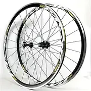Bike Wheelset Road Bicycle Wheelset 700C Sealed Bearing Ultra Light Wheels Wheelset Rim 7-11 Speed Support 1650g (Color : Yellow)