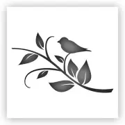 Bird on Branch #1 Stencil - Choose a Size - Laser-Cut Reusable Plastic