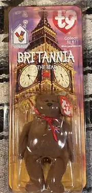 McDONALDS TY BRITANNIA THE BEAR, RARE WITH 2 TAG ERRORS 1993 OAKBROOK