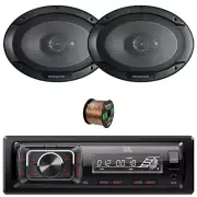 JBL Single-DIN Bluetooth Receiver, 2x 6x9" 400W Max Flush Mount 3-Way Speakers
