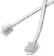 12 Feet Modular Phone/Telephone Wire Line Flat Cord/Cable, RJ11 6P4C, WHITE