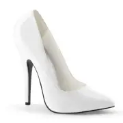 Pleaser Devious Domina-420 6" White Patent Dominatrix Fetish Heels