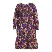Terra & Sky Women's Plus Size Tiered Peasant Midi Dress NEW