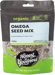 Honest to Goodness, Organic Omega Seed Mix, 200g - Unique Mix of Five Organic Super Seeds. Easy to Incorporate, Rich in Beneficial Nutrients and Healthy Fats.