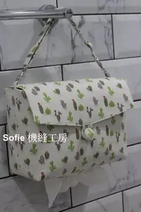 在飛比找Yahoo!奇摩拍賣優惠-Sofie 機縫工房【仙人掌】擦手紙袋 舒潔摺疊紙巾袋 可調