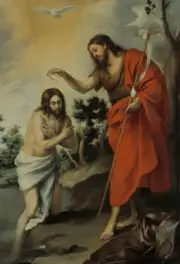 Murillo - The Baptism of Christ Giclee Fine Art Print on Canvas Wall Decor 36"
