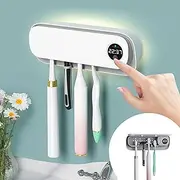 BlueBark UV Toothbrush Holders for Bathrooms, Air DryingHolder Smart Home Bathroom Accessories, Timer Function & 5 Toothbrush Slots, Toothbrush Holder Wall Mounted with Replaceable Slot