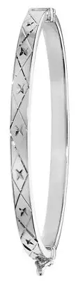 Beautiful 925 Sterling Silver Children Hinged Bangle - 4mm, 5 Grams 223372U