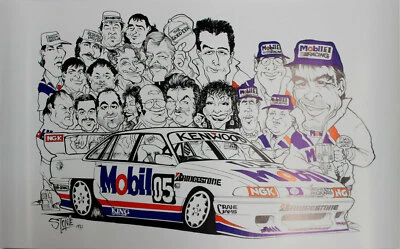 Peter Brock Mobil 1 Racing Poster Holden VP Commodore 1993 ATCC In Colour