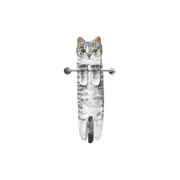Cute Cat Quick-Dry Hanging Hand Towels Decorative for Bathroom Kitchen-Gray