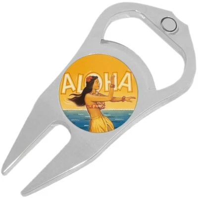 Aloha Hula Hawaii Golf Ball Marker Divot Repair Tool Bottle Opener