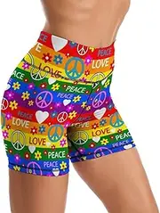 [bassyil] High Waist Yoga Shorts for Women Athletic Running Bike Gym Exercise Workout Shorts