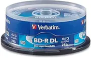 VERBATIM BD-R DL 50GB 6X with Surface - 25pk Spindle 98356, White