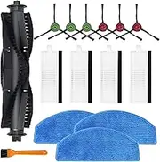 Avaenzo Replacement Parts for Tikom G8000 Tikom G8000 Pro HONITURE G20 Laresar Evol 3 Robot Vacuum Cleaner Spare Parts Accessories, 1 Main Roller Brush, 6 Side Brushes, 4 Hepa Filters, 3 Mop Pads