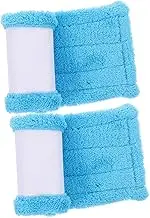 Beaupretty 2Pcs Microfiber Mop Pads for Household Cleaning Coral Mop Head Refill Covers Blue Compatible with Various Hard Surfaces Easy to Wash and Replace for Efficient Dust