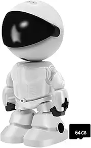 Wireless Indoor Motion Detection Robot Camera, Robot Camera, 2k 5g/2.4ghz WiFi Indoor Cameras, Indoor Camera Wireless with Phone App, WiFi Indoor Camera 1080p Infrared Night Vision (White)